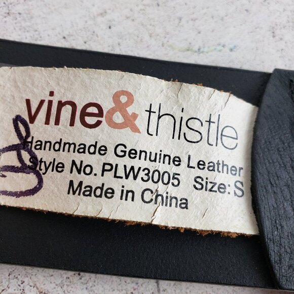 NWOT Vine & Thistle Genuine Leather Wide Belt Embellished Studded Crystals sz S main image 13